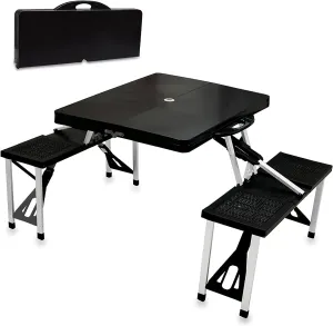 PICNIC TIME Folding Picnic Table, Camping Table, Outdoor Table with Umbrella Hole