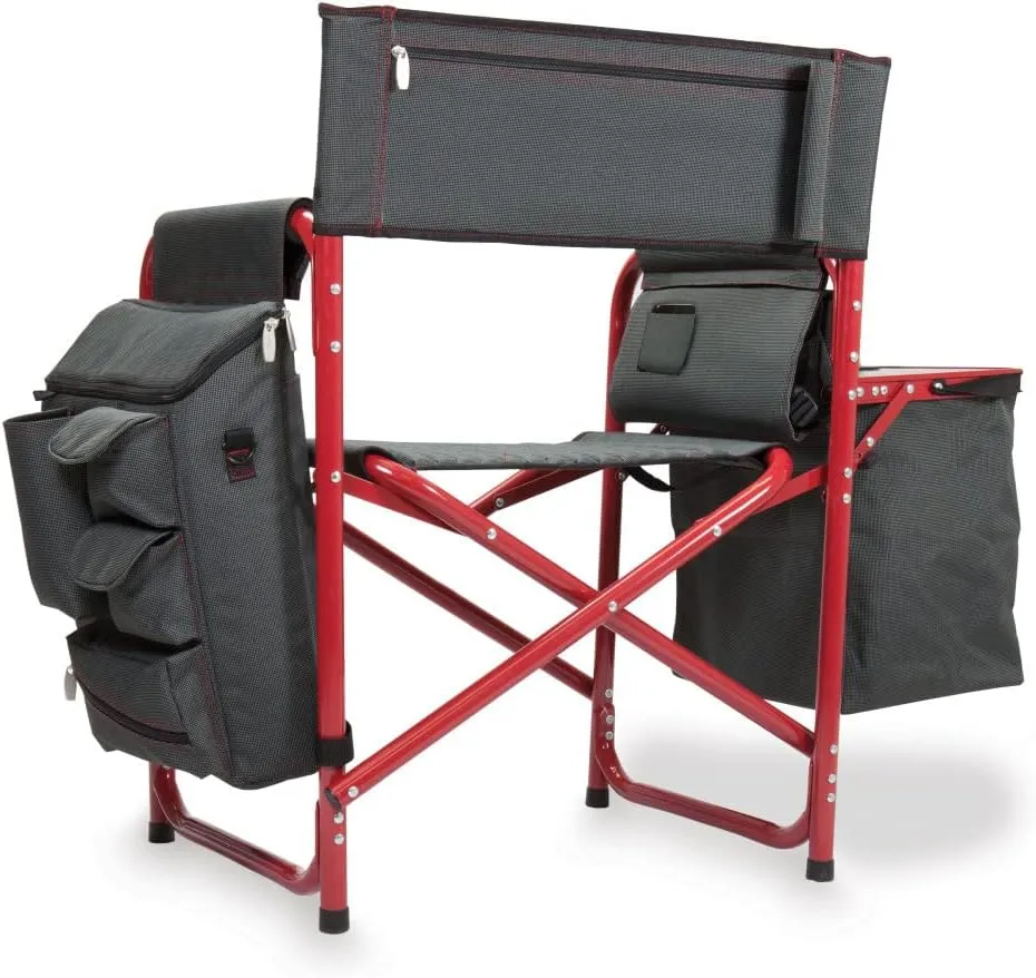 PICNIC TIME NCAA Arkansas Razorbacks Fusion Camping Chair with Side Table and Soft Cooler - Beach Chair for Adults - Lawn Chair