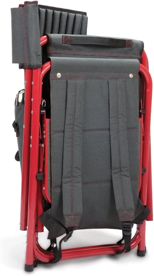 PICNIC TIME NCAA Arkansas Razorbacks Fusion Camping Chair with Side Table and Soft Cooler - Beach Chair for Adults - Lawn Chair