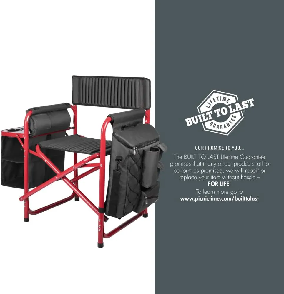 PICNIC TIME NCAA Arkansas Razorbacks Fusion Camping Chair with Side Table and Soft Cooler - Beach Chair for Adults - Lawn Chair