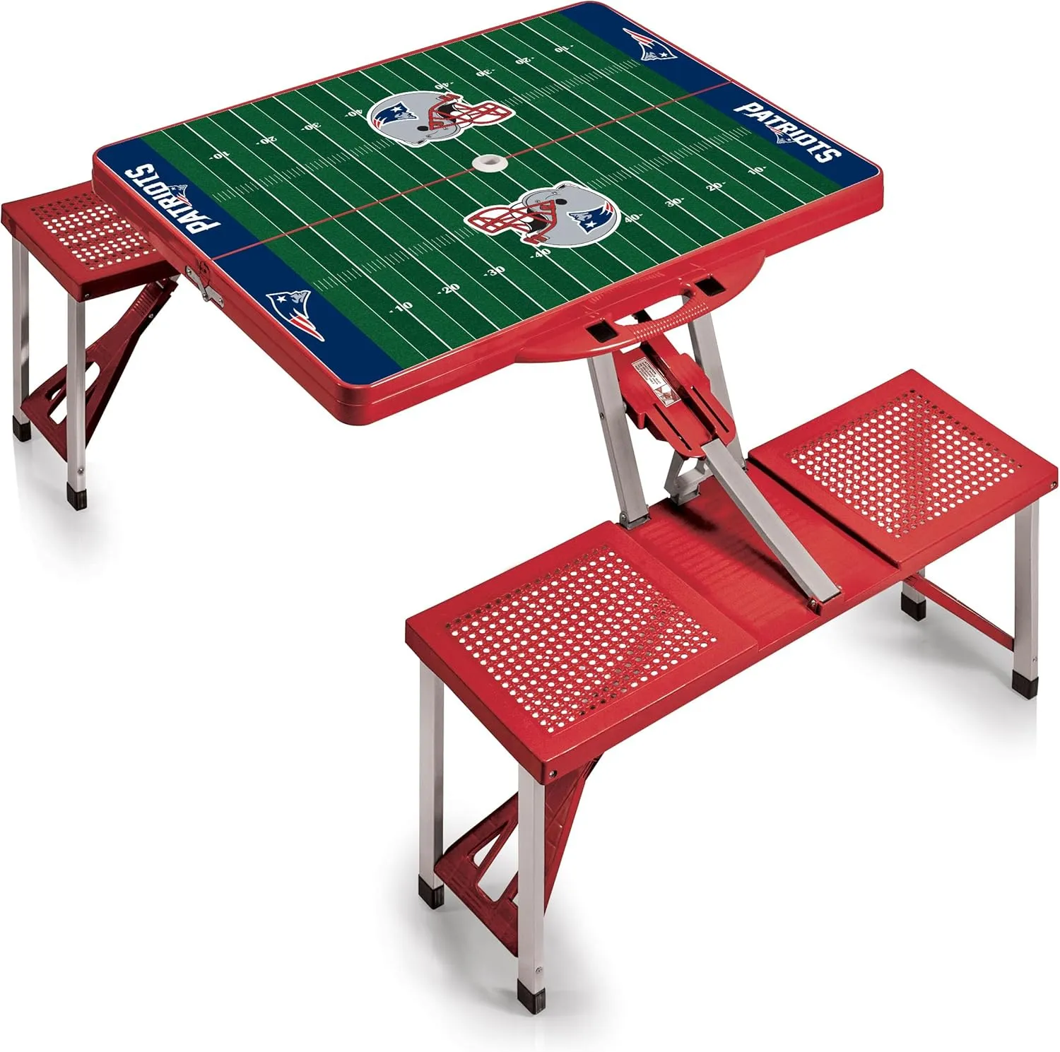 PICNIC TIME NFL Picnic Table Portable Folding Table with Seats and Umbrella
