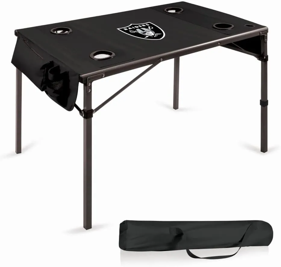 PICNIC TIME NFL Portable Soft Top Travel Table, Black