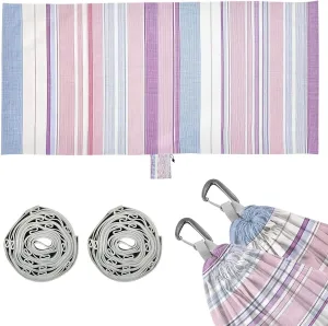 Pink Blue Stripes Camping Hammock Single Portable Hammocks 330 lbs Capacity with 2 Tree Straps and Attached Carry Bag,Perfect for Outdoor,Indoor,Beach,Camping,Travel