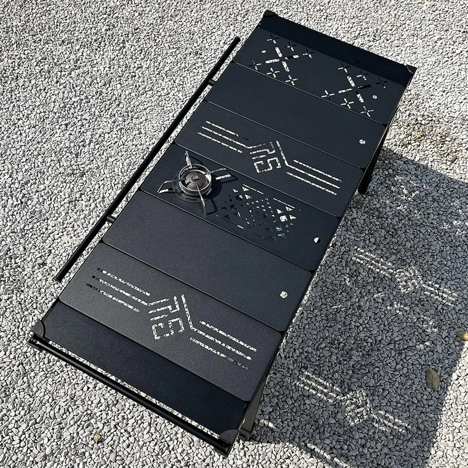 POCREATION 1.0mm Thickened Aluminum Alloy Camping IGT Table Board, Lightweight Compact Unit Board for Camping Storage, Easy to Clean, with Special Storage Bag for Camping Kit (Flat Tabletop)