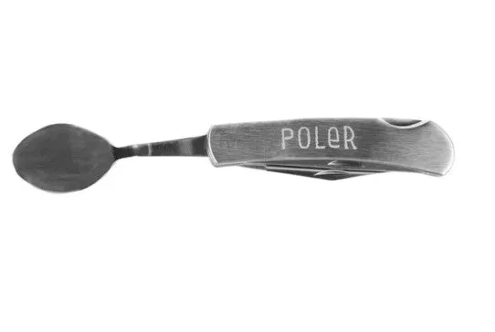 Poler Portable Utensils/Portable Utensil Set 3-in-1 Hobo Set Folding Spoon, and Fork