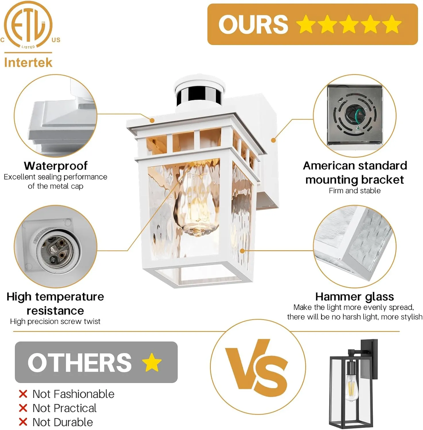 Porch Light Outdoor with GFCI Outlet - 3 Lighting Modes Exterior Light Fixture, Dusk to Dawn Motion Sensor Wall Mount Outside Lights for House,Garage,Front Door, Patio