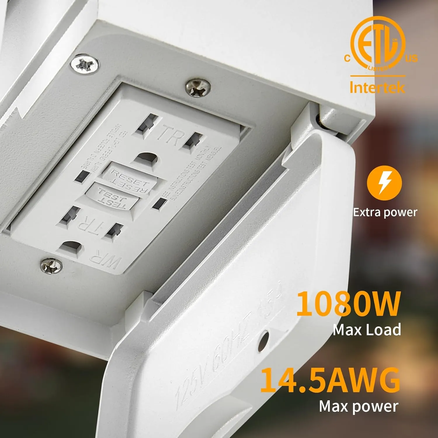 Porch Lights with GFCI Outlet, Dusk to Dawn Motion Sensor Outdoor Light, 3 Lighting Modes Exterior Fixture, Outside for House Front Door Patio Garage(2 Pack White)