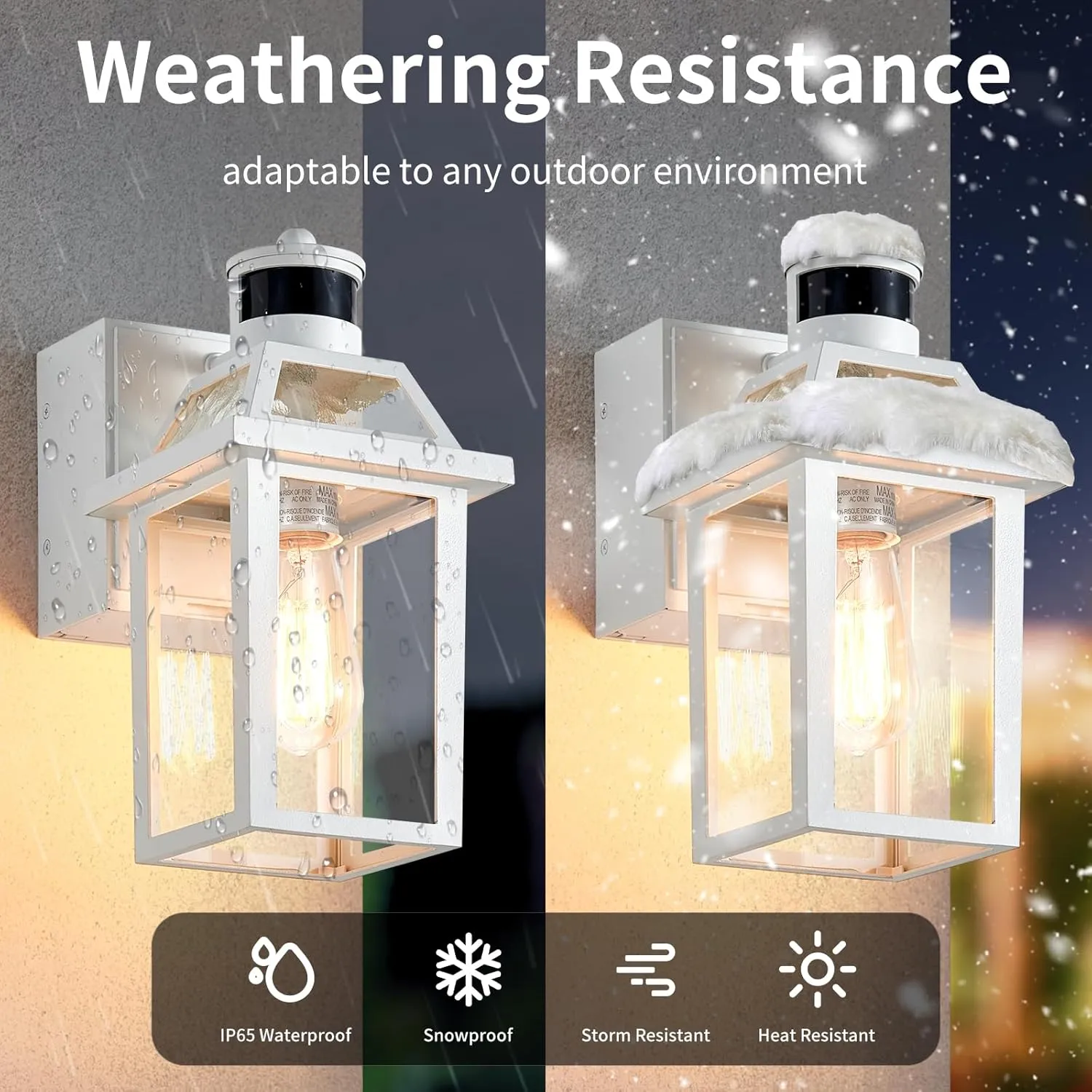 Porch Lights with GFCI Outlet, Dusk to Dawn Motion Sensor Outdoor Light, 3 Lighting Modes Exterior Fixture, Outside for House Front Door Patio Garage(2 Pack White)
