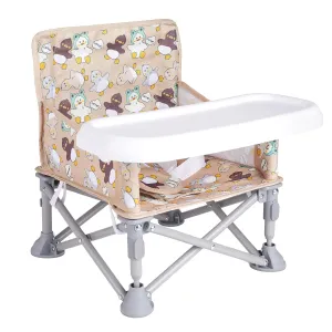 Portable Baby Booster Seat with Tray, Toddler Booster seat for Dining, Camping, Travel, Baby Beach Chair 6 Months to 3 Years Old Indoor Outdoor Use CH2404