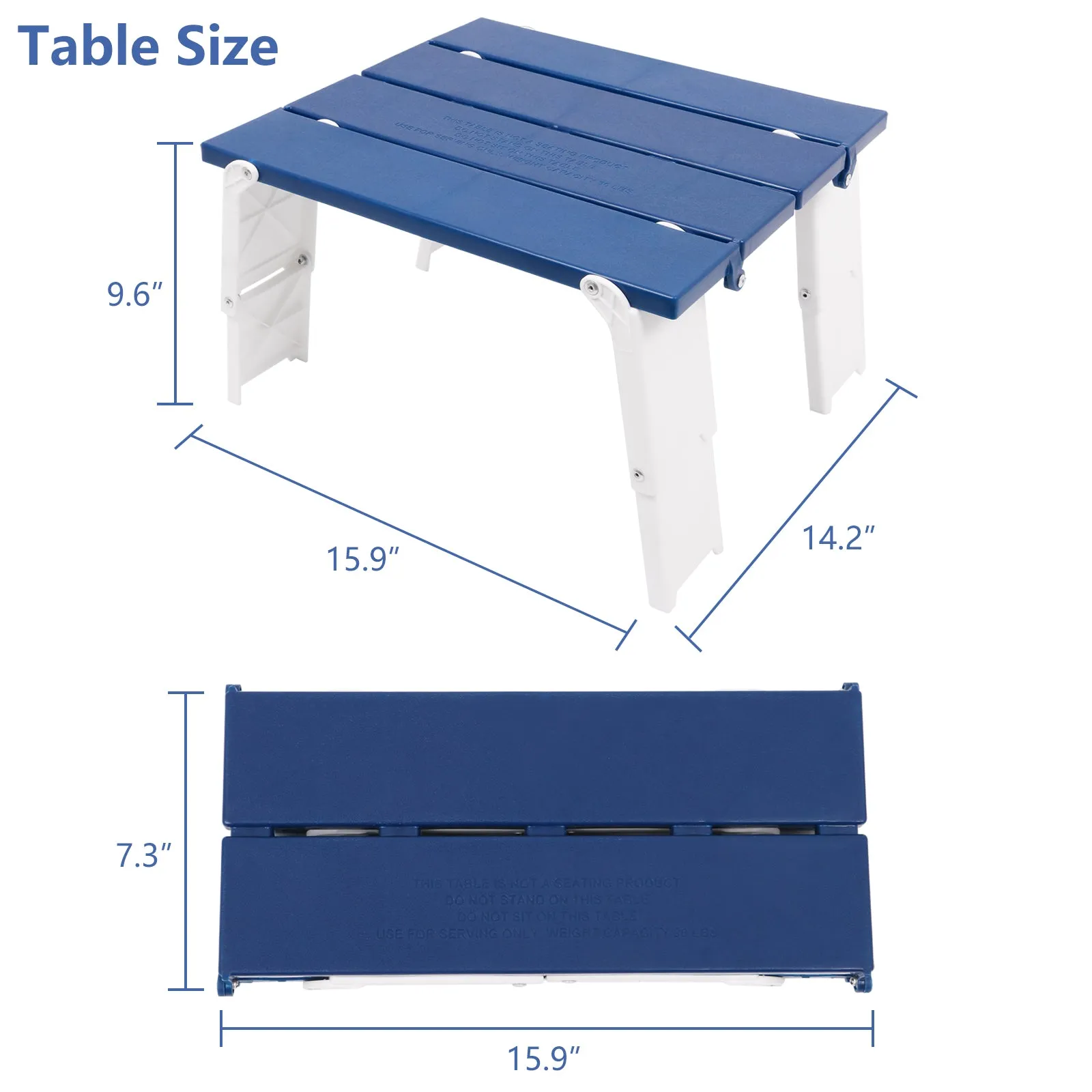 Portable Beach Table Folding Camping Side Table for Picnic BBQ with Carry Bag