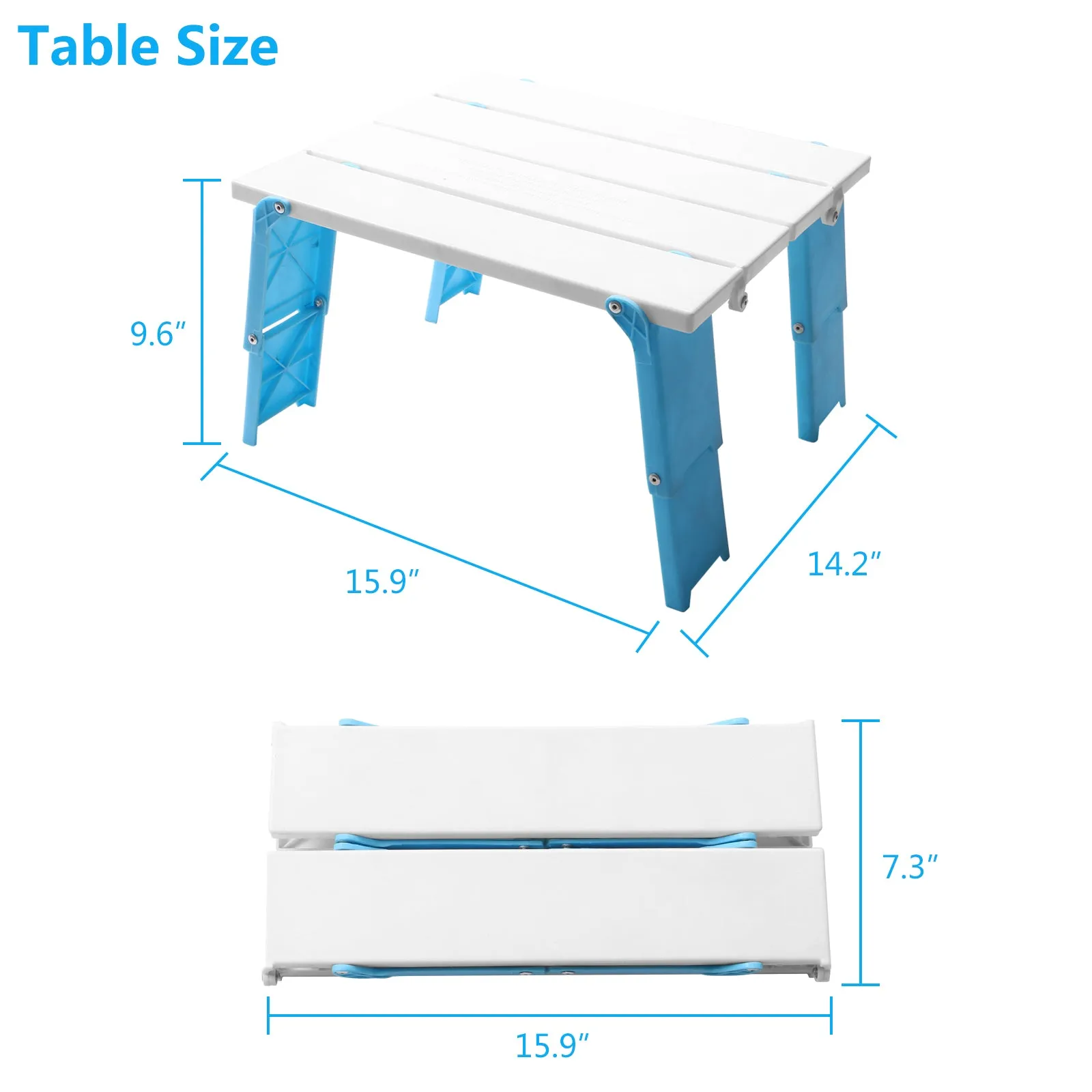 Portable Beach Table Folding Camping Side Table for Picnic BBQ with Carry Bag