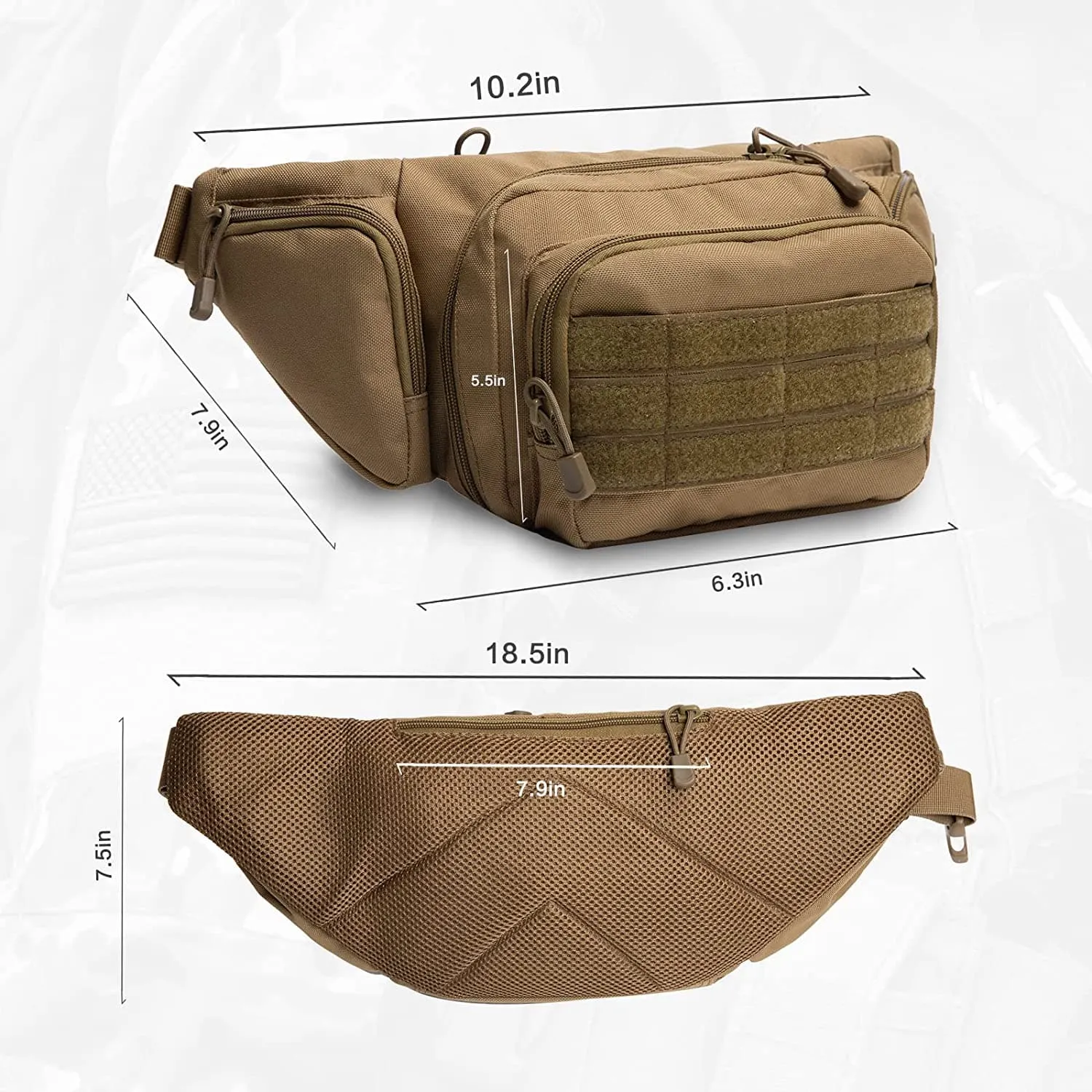 Portable Concealed Carry Waist Bag for Pistols, Tactical Military Design