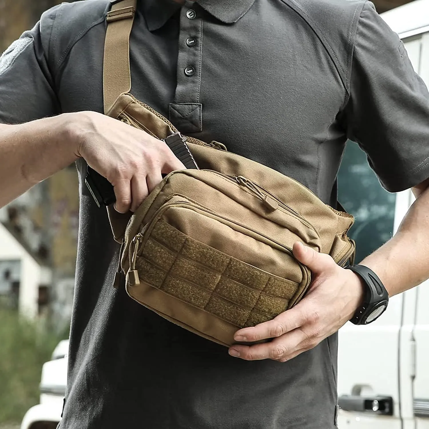 Portable Concealed Carry Waist Bag for Pistols, Tactical Military Design