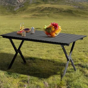 Portable Folding Camping Table with Storage Bag, Durable Carbon Steel Frame, 33.86"L x 23.62"W x 16.54"H, Supports 220 LBS, Easy Setup, Picnic Side Table for Camping, Travel, Outdoor Activities