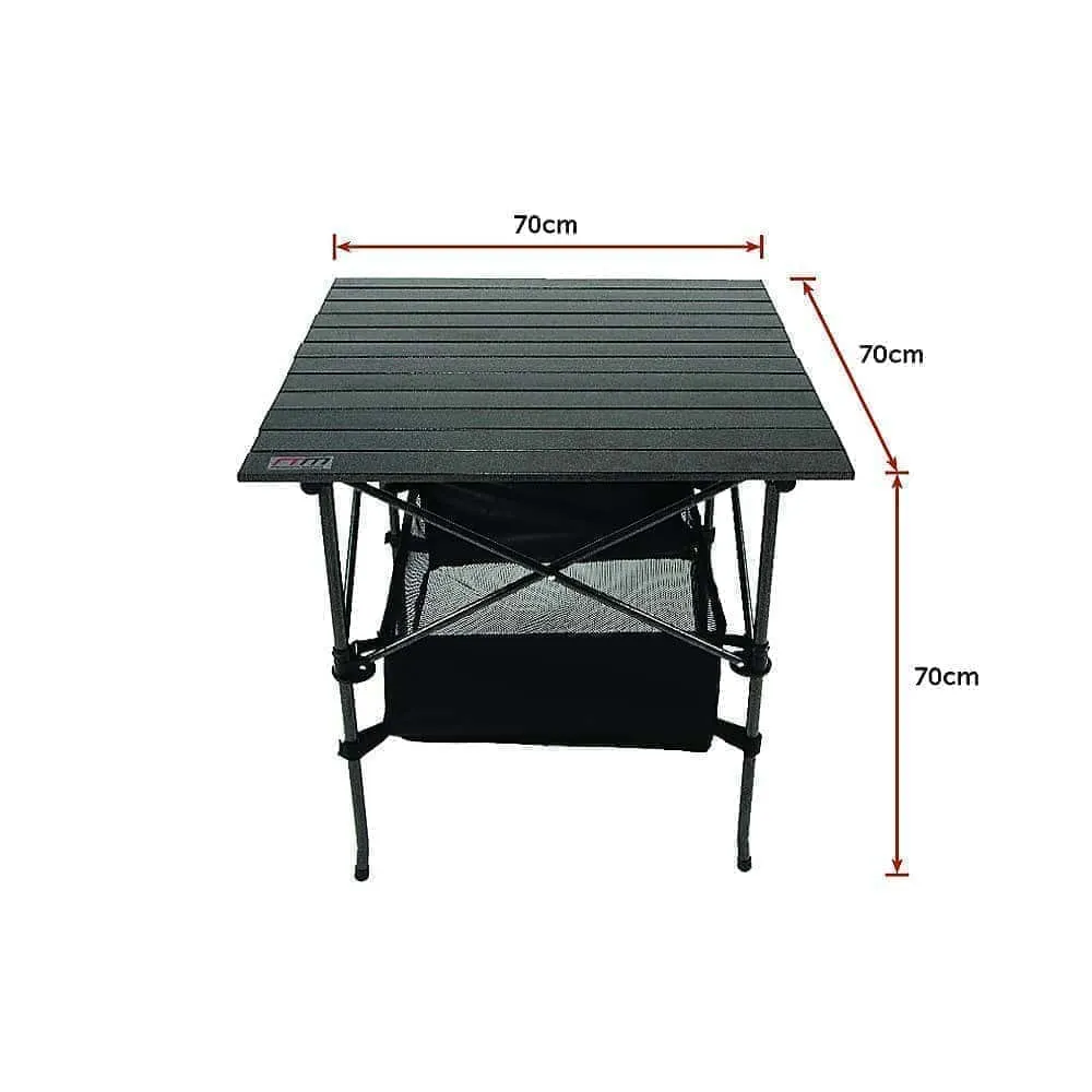 Portable Folding Camping Table with Storage Net and Carrying Bag