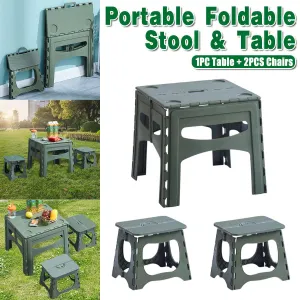 Portable Outdoor Foldable Table and Chairs Set for Camping Picnic Beach Travel