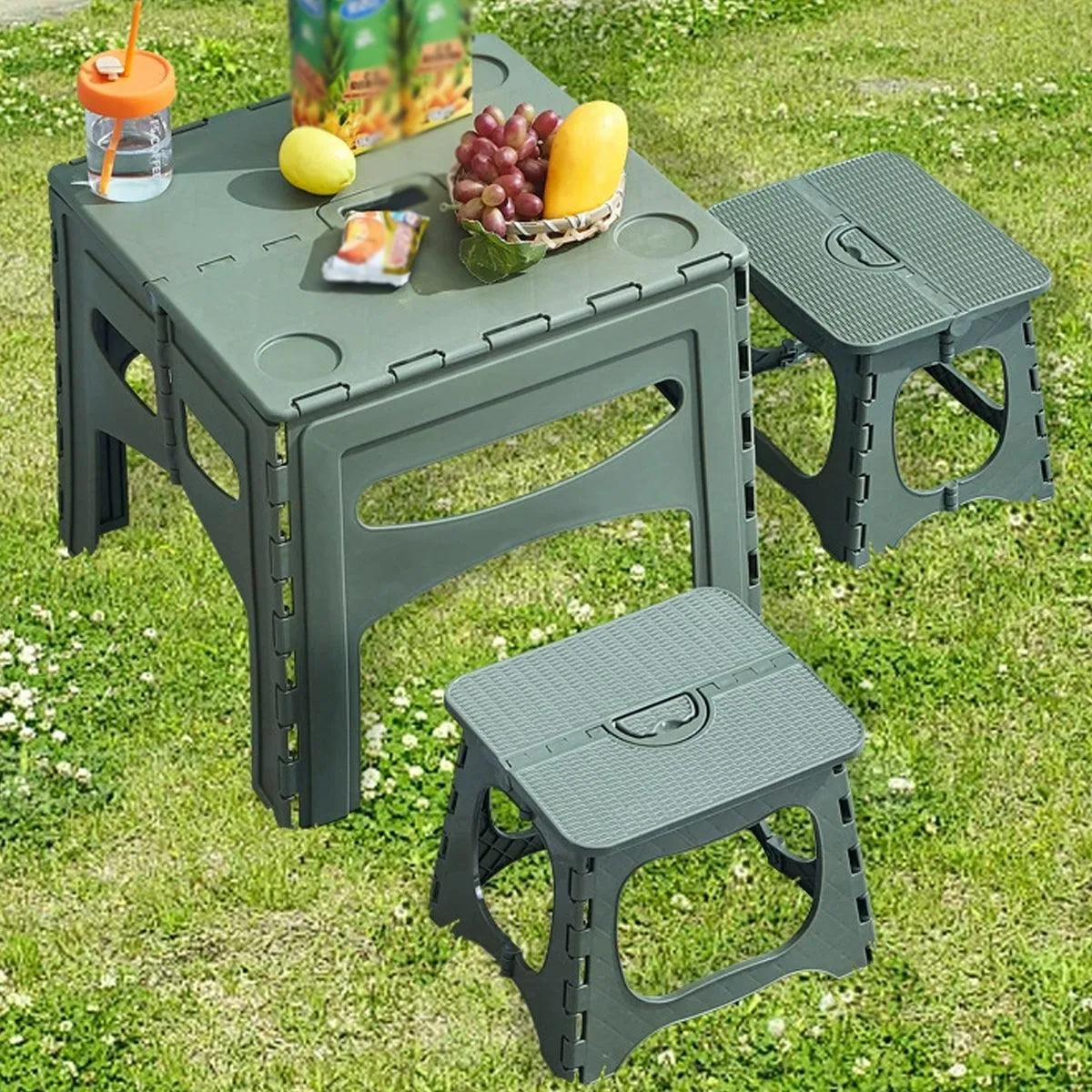 Portable Outdoor Foldable Table and Chairs Set for Camping Picnic Beach Travel