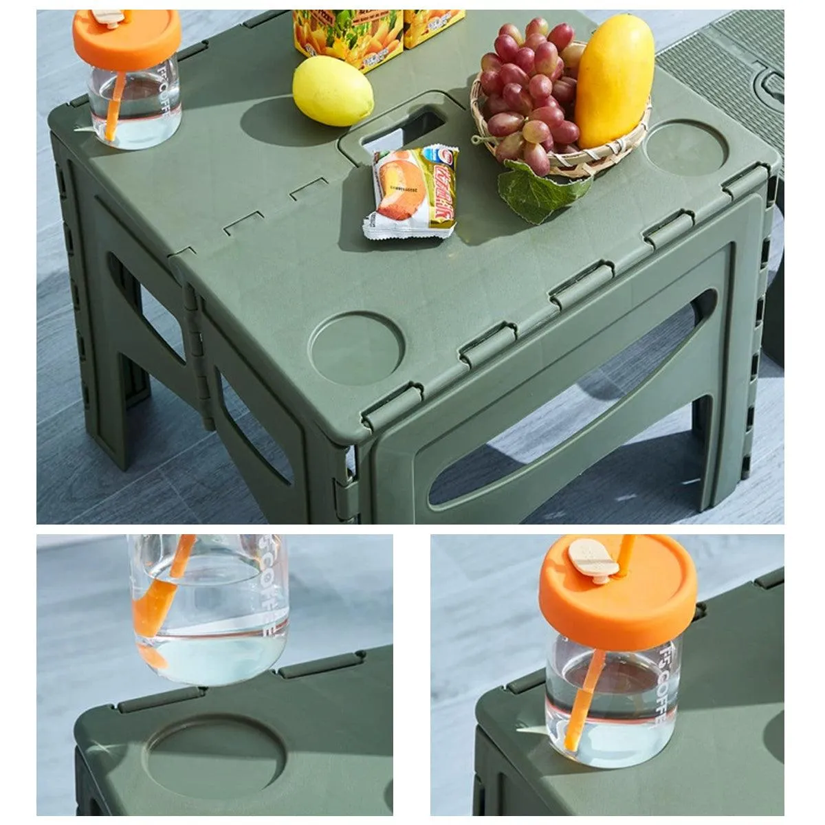 Portable Outdoor Foldable Table and Chairs Set for Camping Picnic Beach Travel