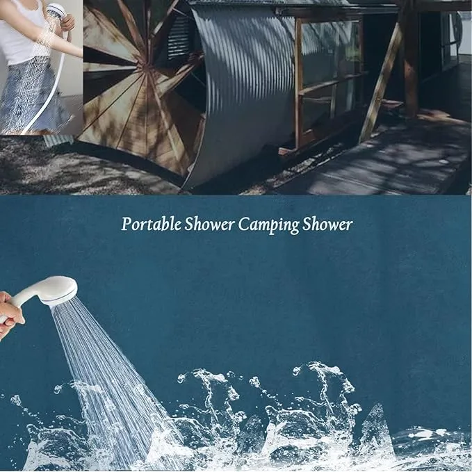 Portable Shower for Camping, Portable Camping Shower, Rechargeable Portable Outdoor Shower Head with Hose, 2 Travel Shower Heads, 6ft Hose
