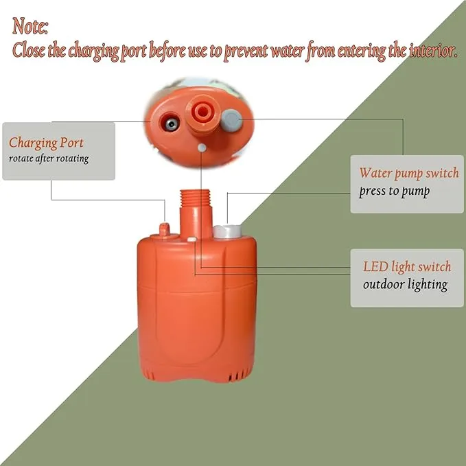 Portable Shower for Camping, Portable Camping Shower, Rechargeable Portable Outdoor Shower Head with Hose, 2 Travel Shower Heads, 6ft Hose