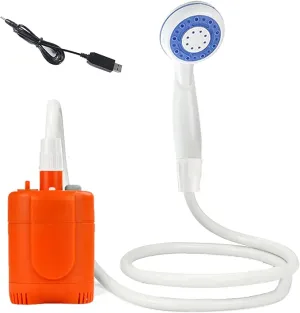 Portable Shower for Camping, Portable Camping Shower, Rechargeable Portable Outdoor Shower Head with Hose, 2 Travel Shower Heads, 6ft Hose