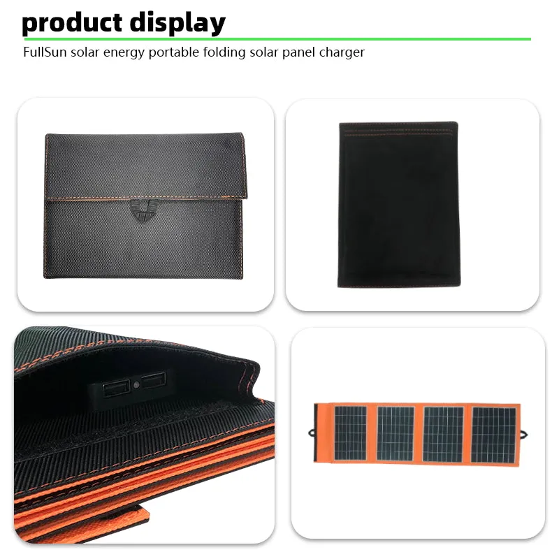 Portable solar panel 4 fold 40w fast charging