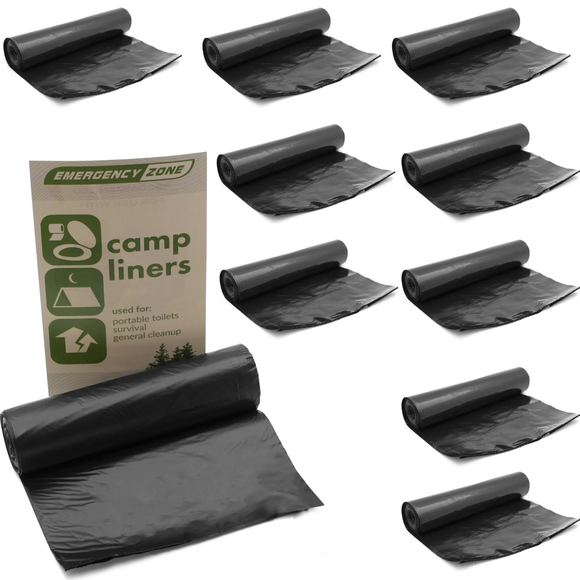 Portable Toilet Liners - Roll of 12 Liners