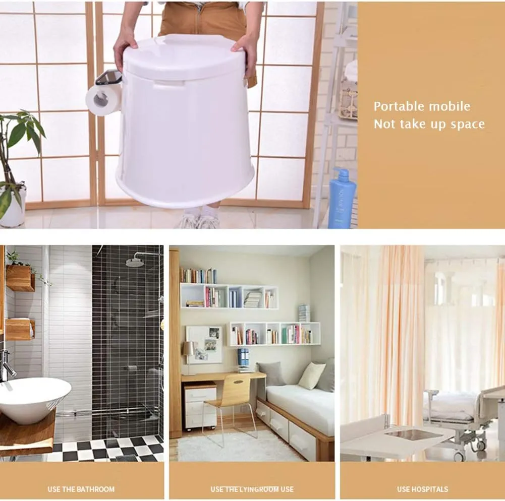 Portable Toilet Seat for The Elderly, Pregnant Women, Children Disabilities Multifunctional Mobile Toilet Camping Toilet, 43x35x35cm, Gold