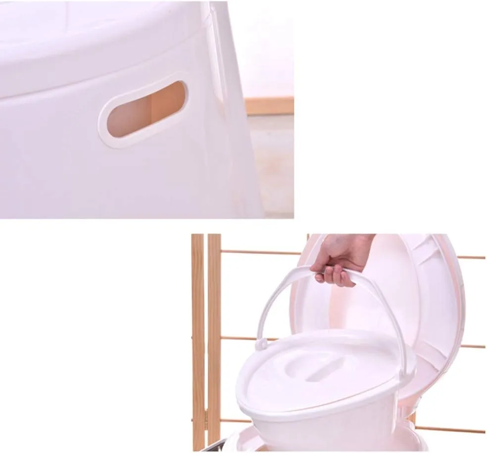 Portable Toilet Seat for The Elderly, Pregnant Women, Children Disabilities Multifunctional Mobile Toilet Camping Toilet, 43x35x35cm, Gold