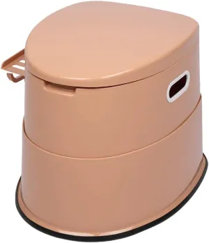 Portable Toilet with Non-Slip Mat,Portable Toilet, Outdoor Lightweight Porta Potty with Detachable Inner Bucket Removable Toilet Paper Holder for Camping Boat RV Hiking Living Room Brown