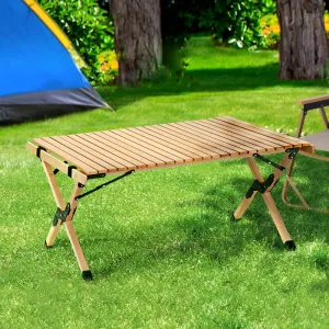 Portable Wooden Picnic Camping Fold Up Table - 90CM
