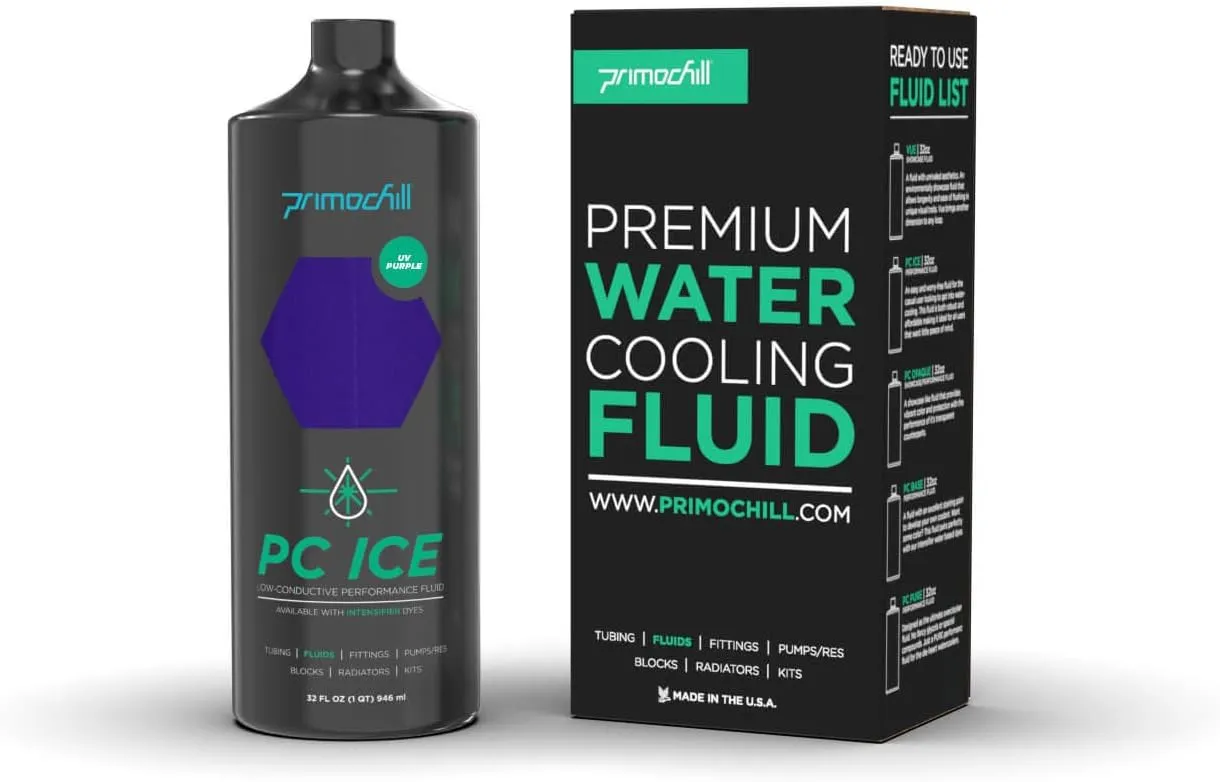 PrimoChill Ice - Low-Conductive Computer Watercooling Fluid (32 oz.) - UV Purple