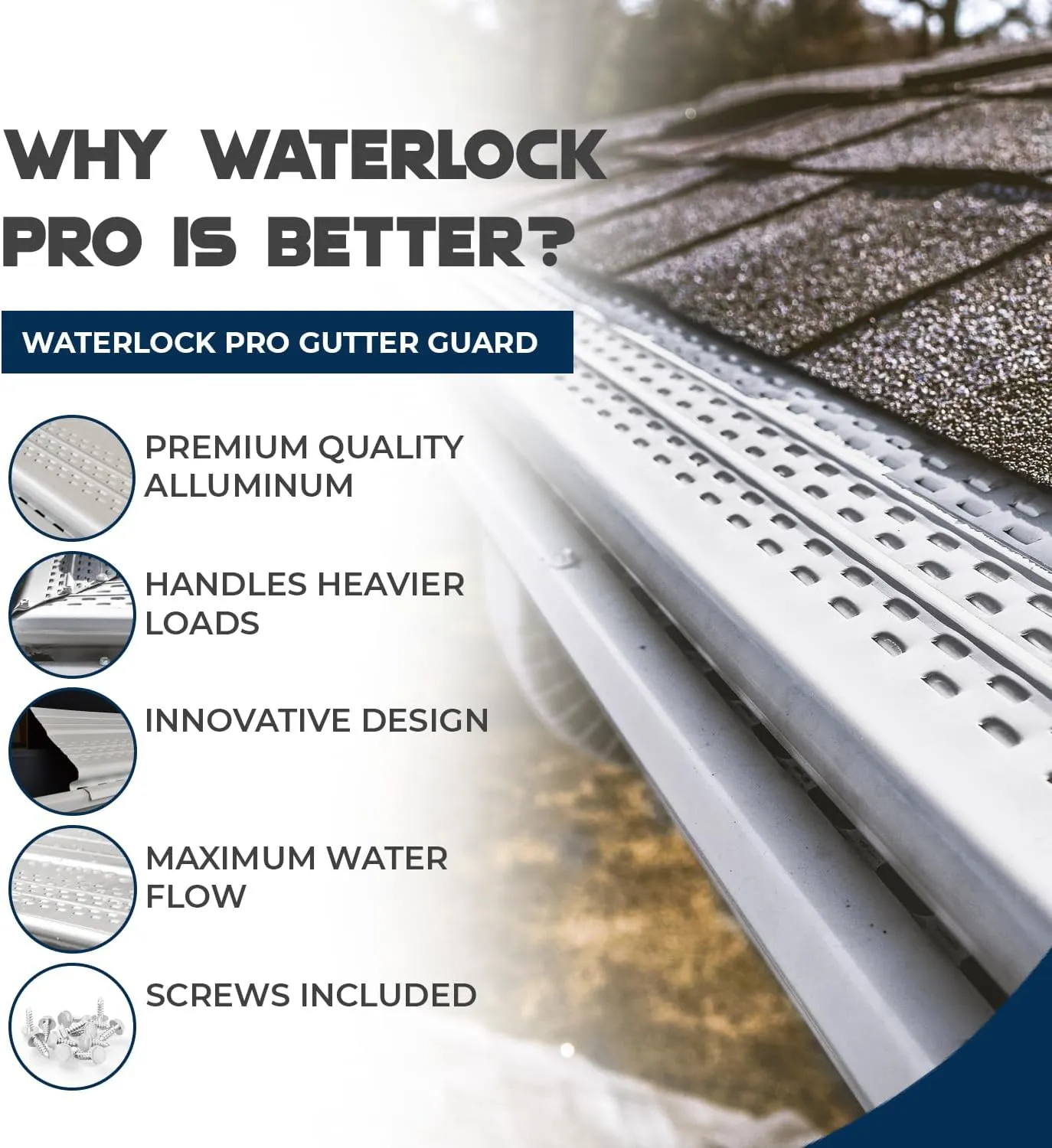 Pro Gutter Guards Leaf Protection 35 Feet Pack Musket Brown, A Contractor-Grade Gutter Guard from Manufacturer, Domestic Aluminum Gutter Covers 5 and 6 Inch Gutters