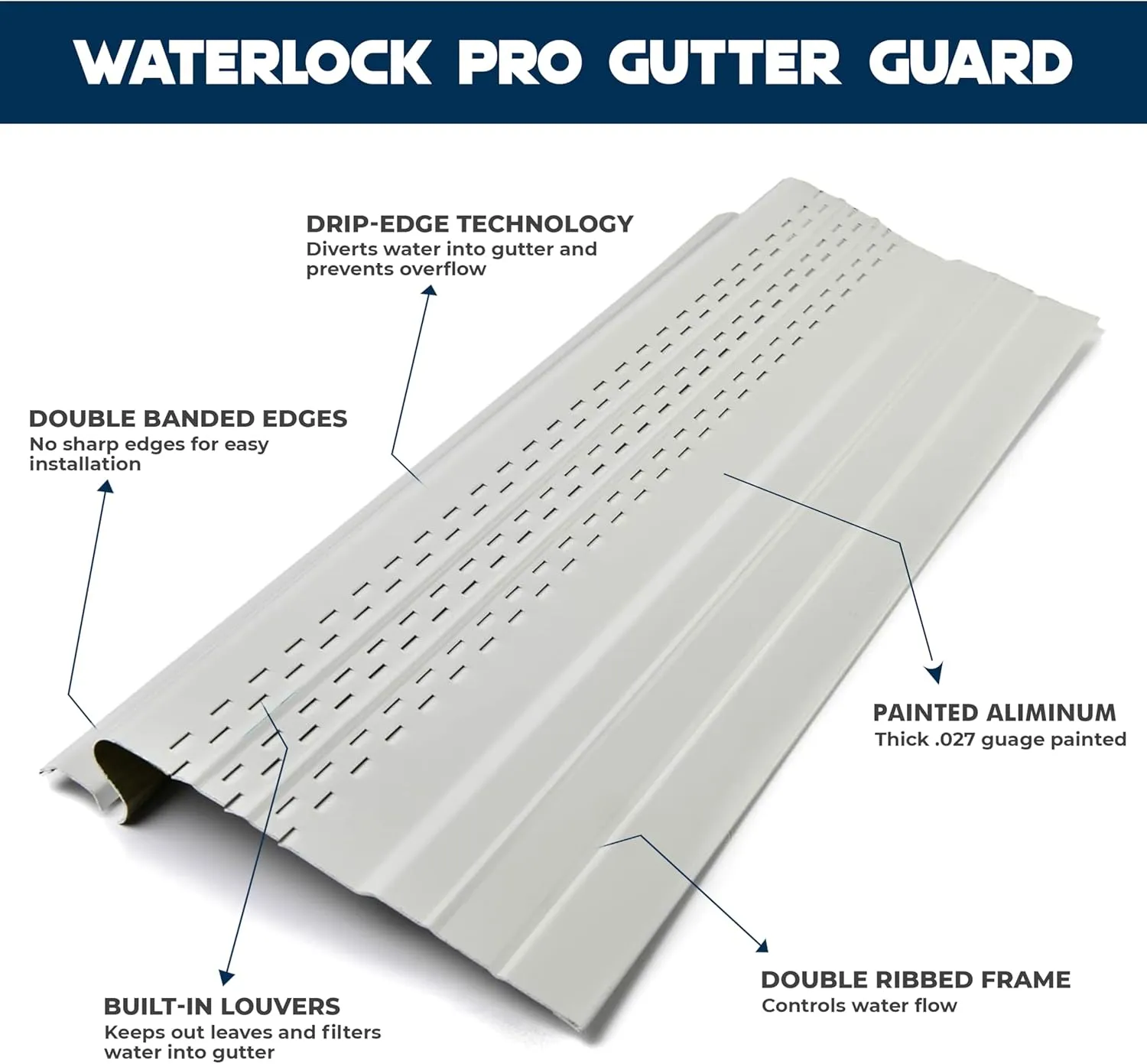 Pro Gutter Guards Leaf Protection 35 Feet Pack Musket Brown, A Contractor-Grade Gutter Guard from Manufacturer, Domestic Aluminum Gutter Covers 5 and 6 Inch Gutters