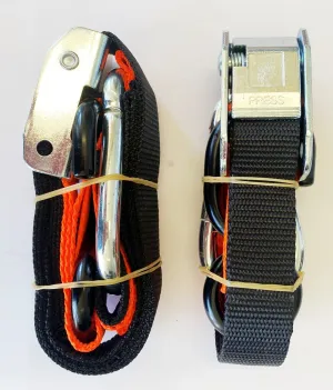 PRO HARD PARTS 25MM CAM BUCKLE SOFT HOOK WITH CARIBINER & S HOOK BLACK & ORANGE