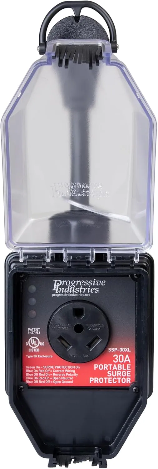 Progressive Industries SSP-30X RV Surge Protector – 50 Amp to 30 Amp RV Adapter – Circuit Analyzer Portable Surge Guard W/Fault Detection & Hardwired Options