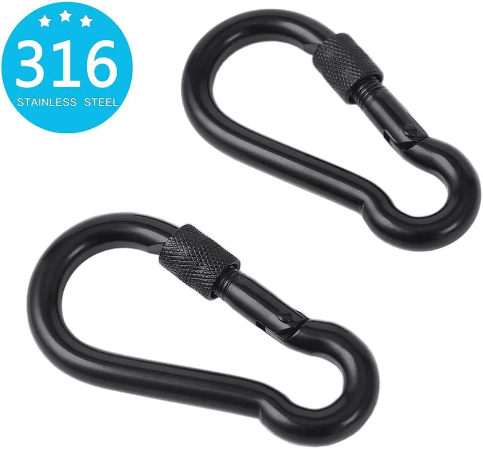 PROND Locking Carabiners, Heavy Duty Carabiner, 316 Stainless Steel Screw Lock Carabiner Hooks