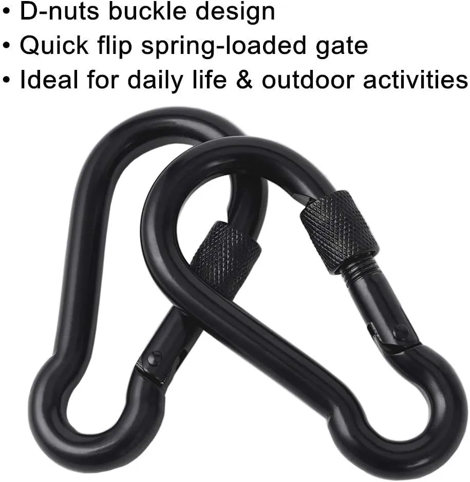 PROND Locking Carabiners, Heavy Duty Carabiner, 316 Stainless Steel Screw Lock Carabiner Hooks