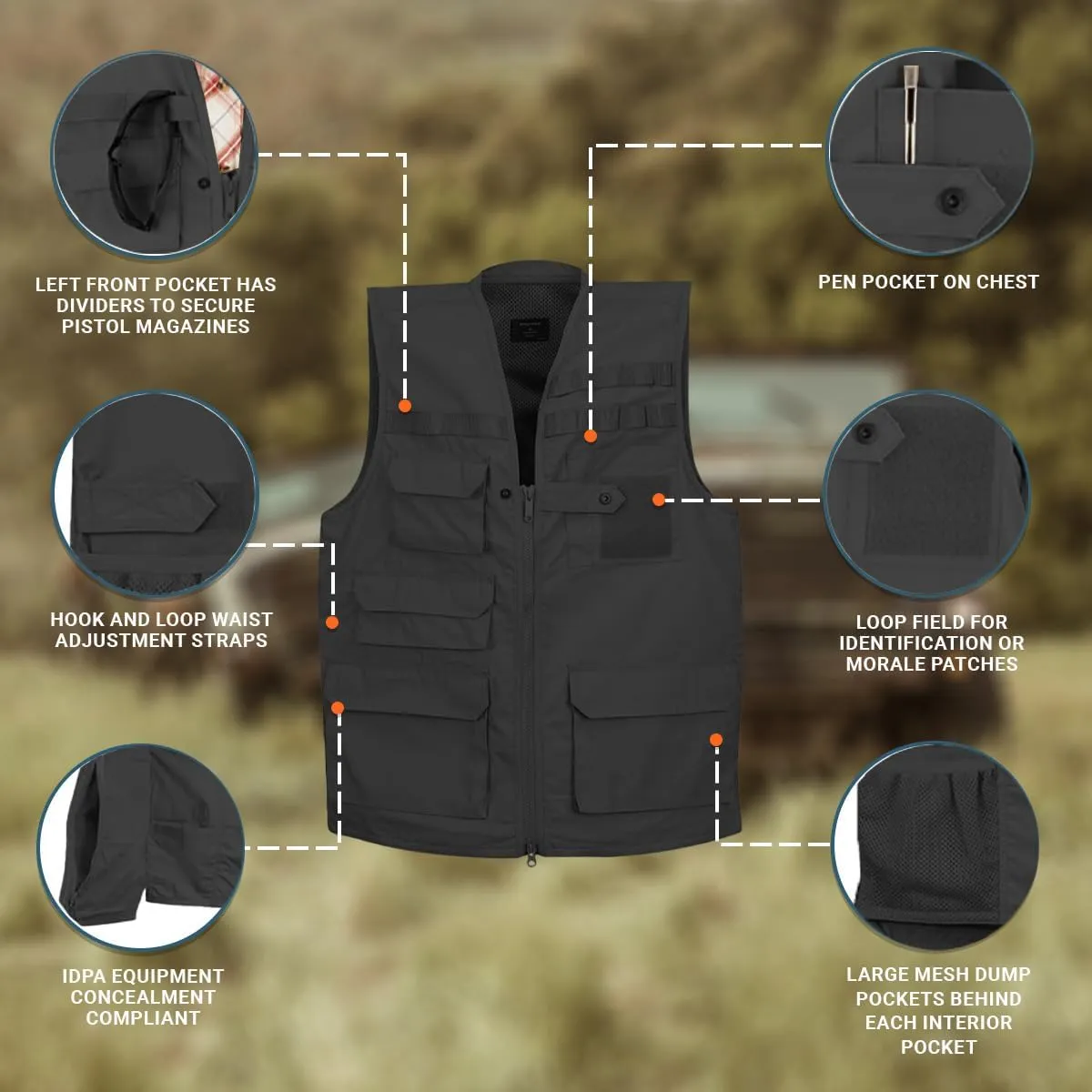 Propper Men's Tactical Vest, Black, Medium