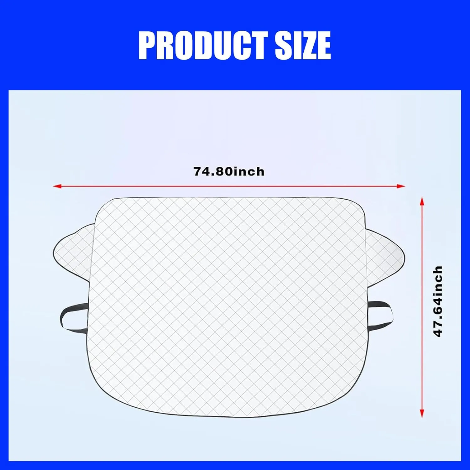 QODOLSI 1 PC Windshield Cover for Ice and Snow, 74.8" x 47.6" Car Front Windshield Protective Cover, 4-Layer Protection for Snow Ice All Weather Protector, Universal for Most Car SUV (Silver)