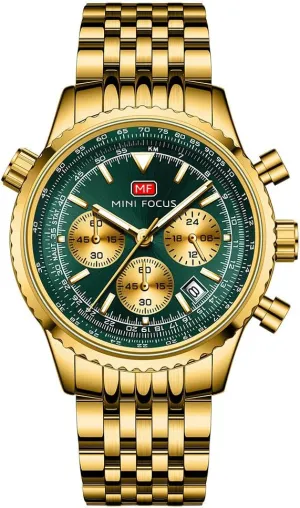 Quartz Watch for Men Analog Watches Waterproof 24-Hour Chronograph Wristwatch Auto Date Steel Strap