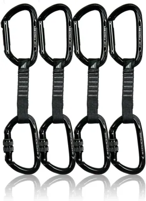 Quickdraw Set with Straight Gate and Screw Gate Carabiners, 4-Pack