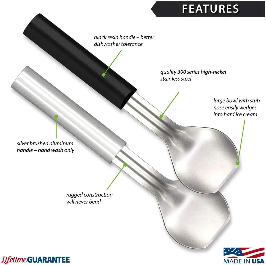 Rada Cutlery Ice Cream Scoop, Made in USA, Silver Handle