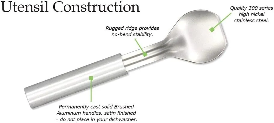 Rada Cutlery Ice Cream Scoop, Made in USA, Silver Handle
