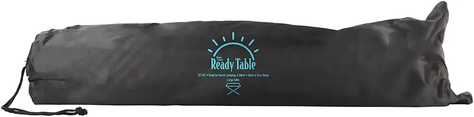 Ready Table Large Lightweight Portable Outdoor Folding Table w/Aluminum Hard Top. Useful for Beaches, Boating, Camping & More. 22x16 Portable Table w/Bag Makes for Easy Travel & Quick Setup.