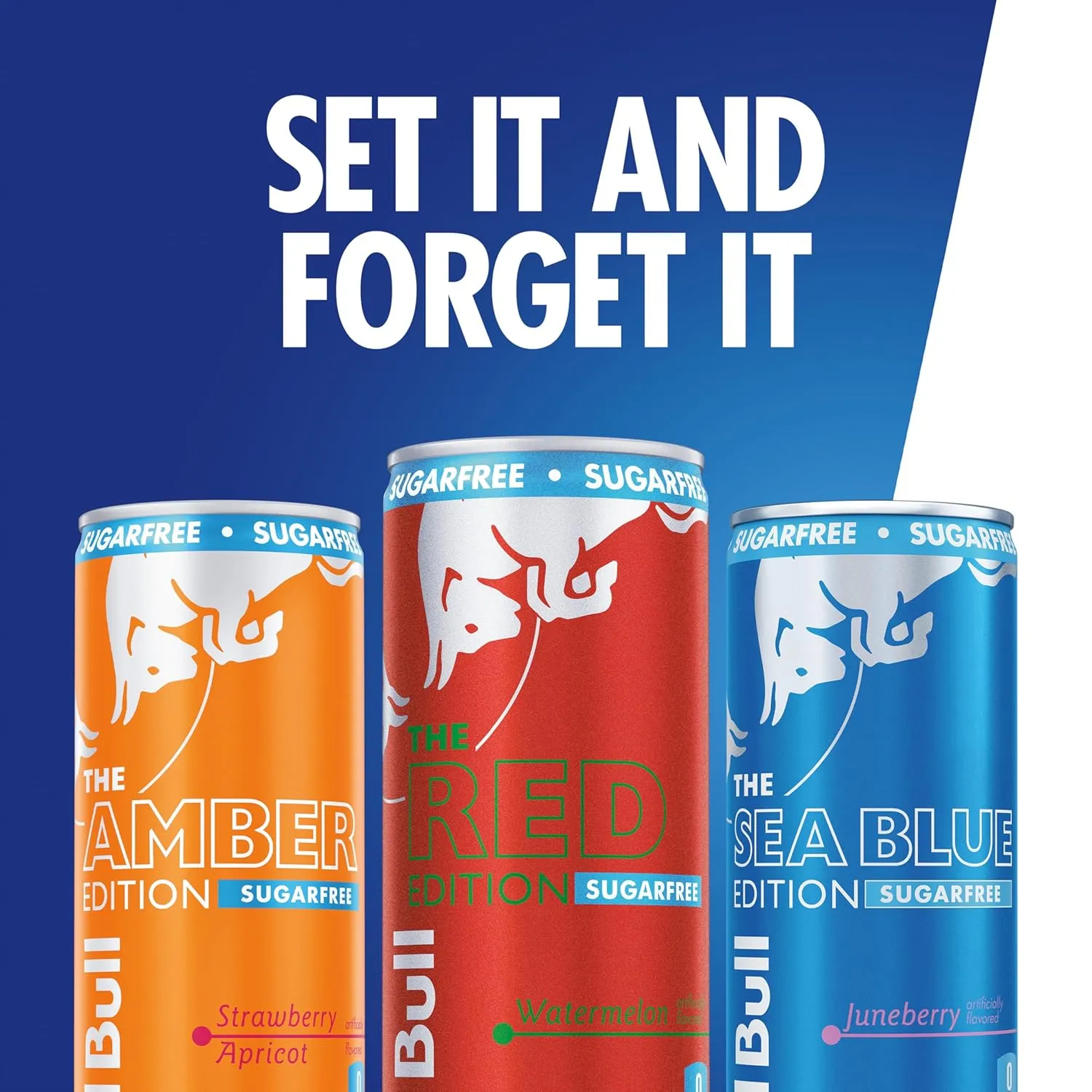 Red Bull Energy Drink Sugar Free Variety Pack, Red, Amber, and Sea Blue, with 80mg Caffeine, Taurine & B Vitamins, 8.4 fl. oz, Pack of 12 Cans
