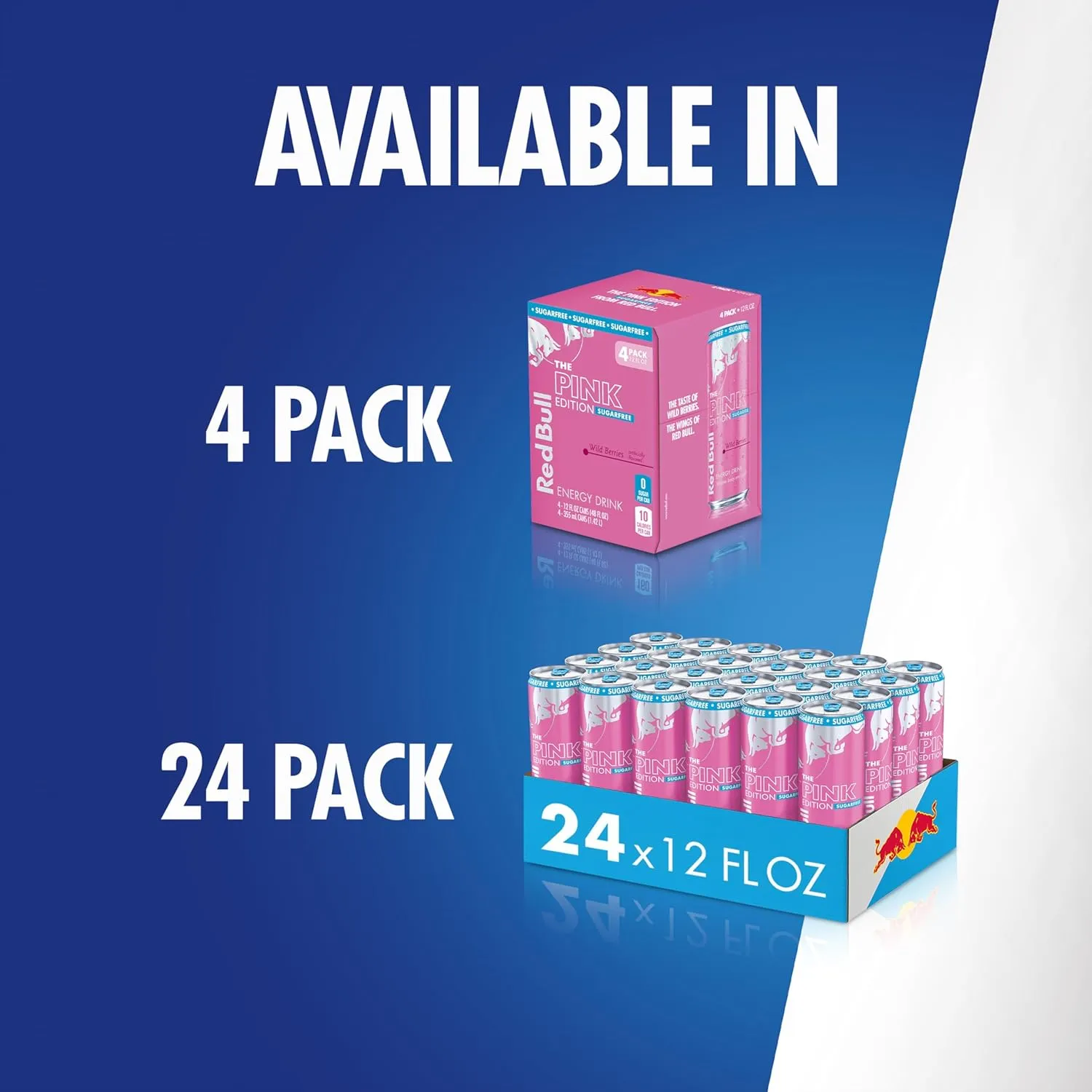 Red Bull Pink Edition Sugar Free Energy Drink, Wild Berries, 12 fl. z., Case of 24 cans, with 114mg Caffeine, Taurine & B Vitamins