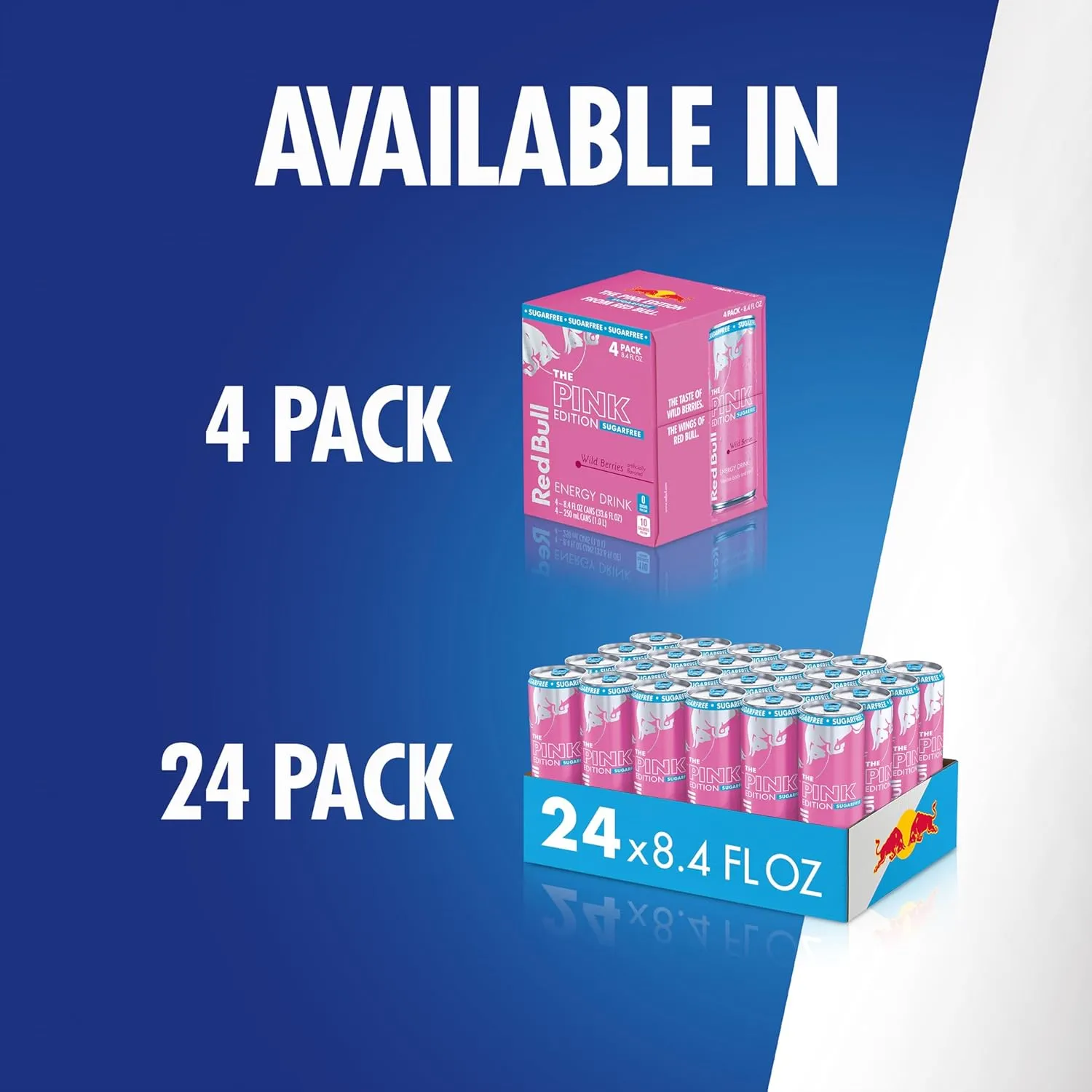 Red Bull Pink Edition Sugar Free Energy Drink, Wild Berries, 8.4 fl. oz., 6 x 4 Cans, Pack of 24 Cans, with 80mg Caffeine, Taurine & B Vitamins