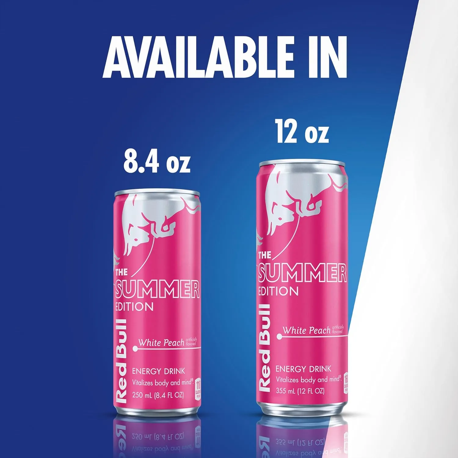 Red Bull Summer Edition Energy Drink, White Peach, 12 fl. oz., 6 x 4 Cans, Pack of 24 Cans, with 114mg Caffeine, Taurine & B Vitamins