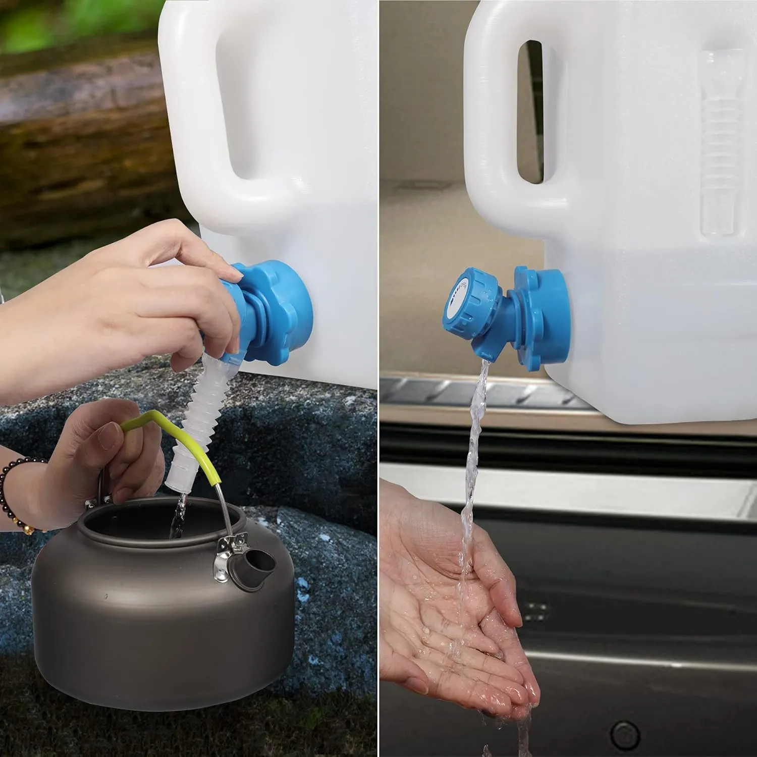 REDCAMP 3.5 Gallon/13L Portable Water Container with Spigot, Camping Water Jug, Camping Water Container,Large Water Tank,Portable Emergency Water Storage for Camping,Hiking,Hurricane Supplies,White